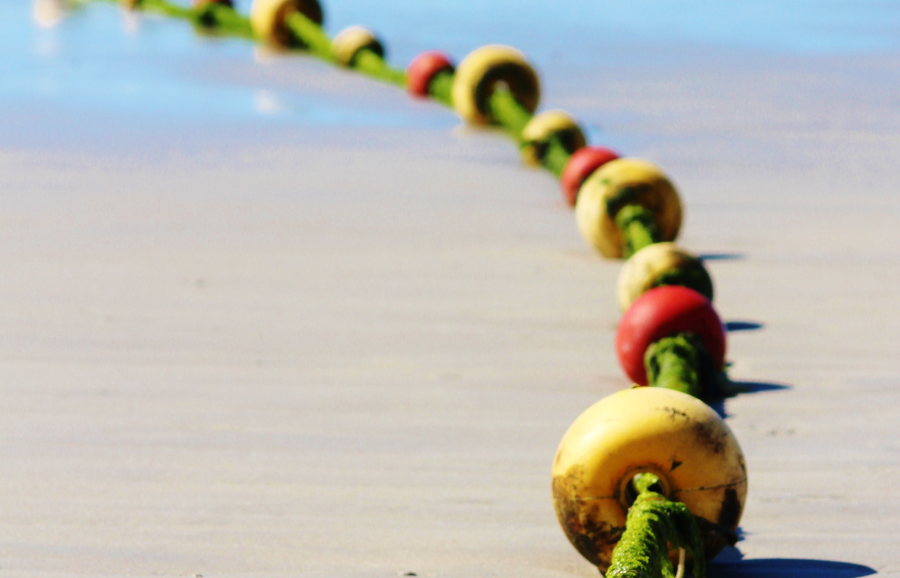 Anchor chain on the beach